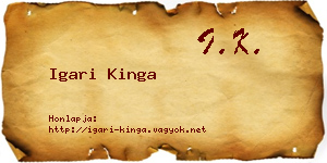 Igari Kinga névjegykártya